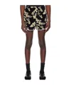 Marine Serre Jacquard Towelling Shorts In Black