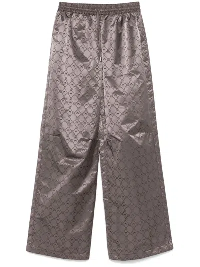 Marine Serre Jacquard Track Trousers In Grey