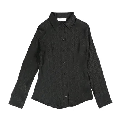 Pre-owned Marine Serre Jacquard Viscose Shirt Blouse 'black' | Women's Size 42