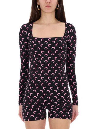 Marine Serre Jacquemus Gros Grain Cotton Sweatshirt In Black