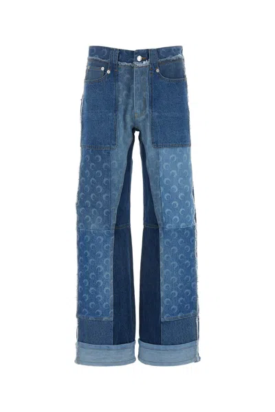 Marine Serre Denim Jeans In Multicoloured