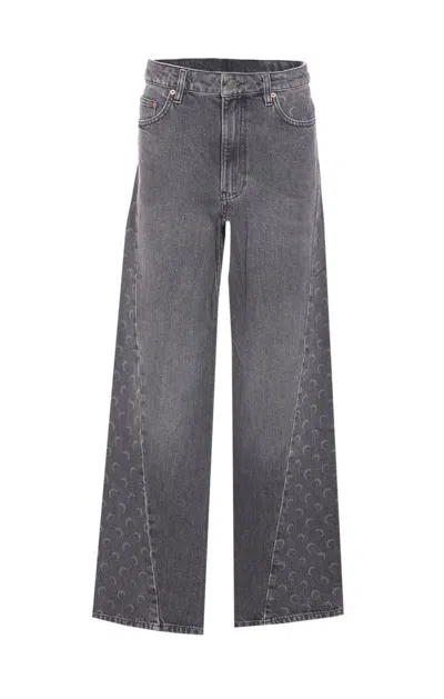Marine Serre Jeans In Gray