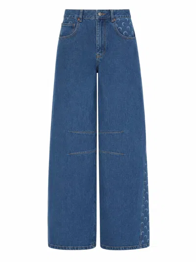 Marine Serre Jeans In Denim Di Cotone Organico In Blue