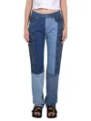 Marine Serre Moonogram Straight-leg Denim Jeans In Navy