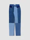 Marine Serre Moonogram Straight-leg Denim Jeans In Blue