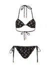 Marine Serre Halter Neck Triangle Bikini Set In Black