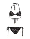 Marine Serre Black Jersey Moon Bikini In Black