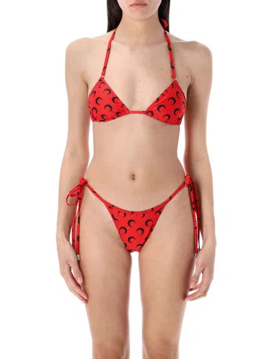 Marine Serre Moon Bikini Set In Red