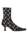 Marine Serre Moon Printed Jersey Ms Boots In Black In Black
