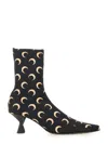 Marine Serre Moon Printed Jersey Ms Boots In Black In Multicolour