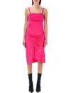 Marine Serre Regenerated Jersey Dress In Fucsia