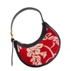 Marine Serre Womens Red Eclips Hawaiian-print Leather Shoulder Bag In Red