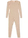 Marine Serre Graphic-print Long-sleeve Jumpsuit In Neutrals