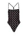 Marine Serre Black Jersey Moon One-piece Swimsuit In Black