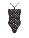 Marine Serre Black Jersey Moon One-piece Swimsuit