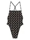 Marine Serre Moon-printed Swimsuit In Black