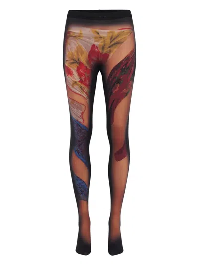 Marine Serre Jersey Tights In Brown