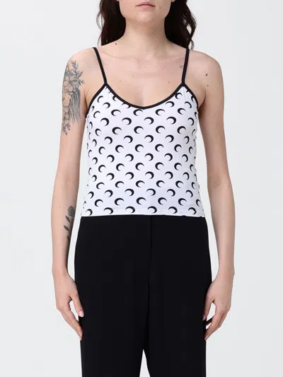 Marine Serre White Black Crescent Moon Crop Top