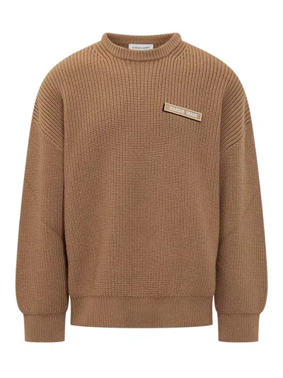 Marine Serre Tan Ms Crewneck Sweater In Bg60 Camel