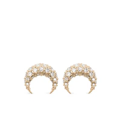 Marine Serre Crescent Embellished Earrings In Pattern