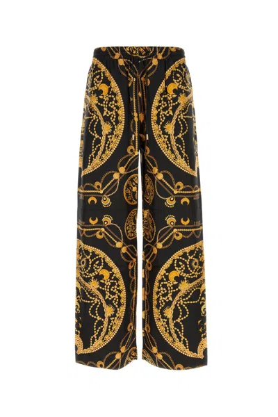 Marine Serre Ornament Jewellery-print Silk Trousers In Black