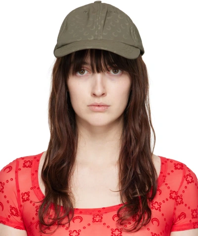 Marine Serre Khaki All Over Moon Reflective Jersey Cap In Green