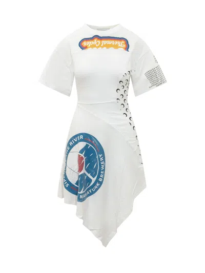 Marine Serre Knee Length Dress In White