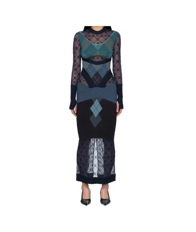 Marine Serre Knit Dress In Black