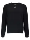 Marine Serre 'lune Logo' Crew Neck Sweater In Black