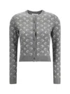 Marine Serre Moon Wool Cardigan In Gray