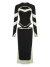 Marine Serre Lace-insert Cut-out Midi Dress In Black