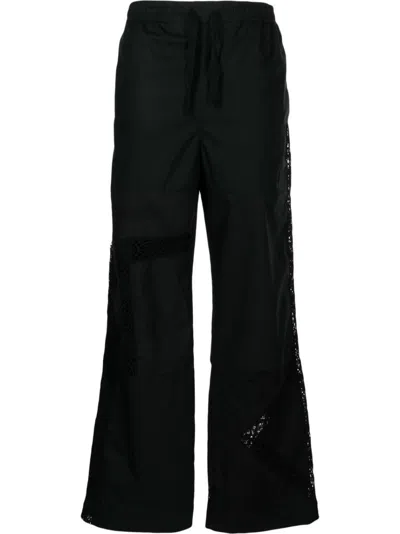 Marine Serre Lace-insert Trousers In Black