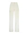 Marine Serre Cotton Trousers With Embroidered Pockets In White