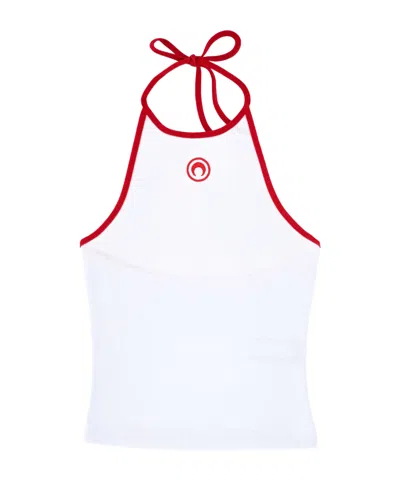 Marine Serre Lace-up Detail Vest In White