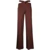 Marine Serre Cross-waist Fluid Trousers In Brown