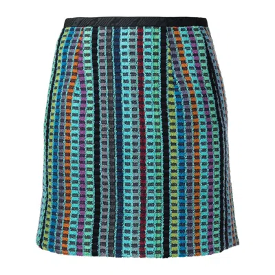 MARINE SERRE MARINE SERRE LADIES MULTICOLOR DYED TERRY KITCHEN TOWELS MINI SKIRT