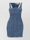 Marine Serre Moon Laser Denim Bustier Dress
