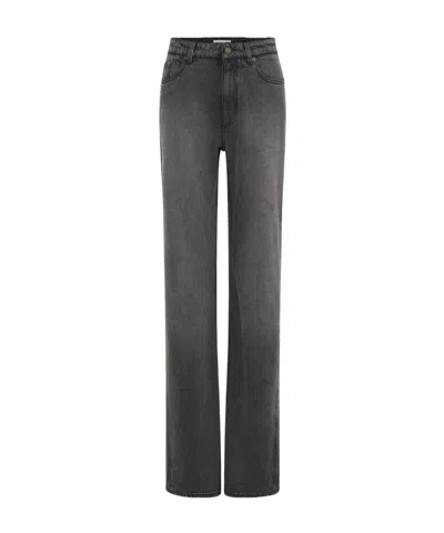 Marine Serre Laser Wash Flared Jeans In Black