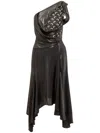 Marine Serre Regenerated Moon Draped Jersey Midi Dress In Black