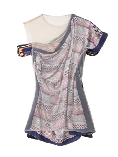 Marine Serre Layered Top In Grey
