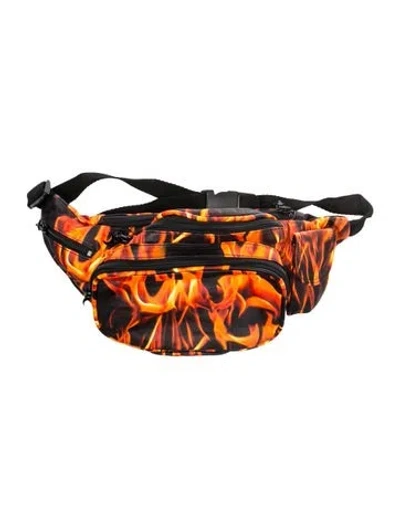 Pre-owned Marine Serre Leather Belt Bag In Orange