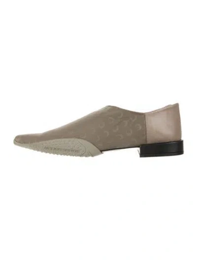 Pre-owned Marine Serre Leather Graphic Print Flats In Neutral
