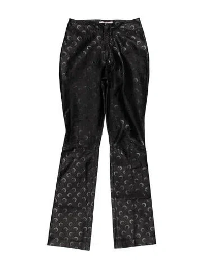Pre-owned Marine Serre Leather Straight Leg Pants In Multi
