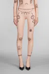 Marine Serre Tattoo-printed Jersey Tights In Pink