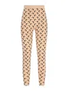 Marine Serre Moon Printed Jersey Stirrup Leggings In Beis