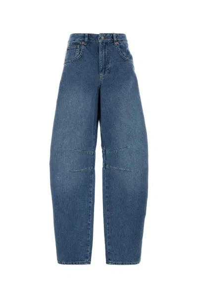 Marine Serre Light Blue Denim Baggy Jeans