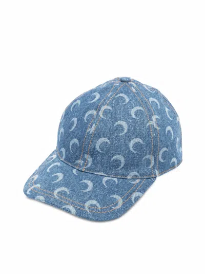 Marine Serre Light Blue Denim Moon Baseball Cap