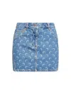 Marine Serre Light Blue Denim Moon Laser Miniskirt In Blue