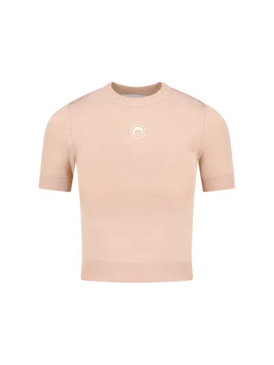 Marine Serre Lightweight Natural Viscose Blend Sweater In Sand