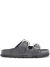 Marine Serre Lizard-print Sandals In Gray